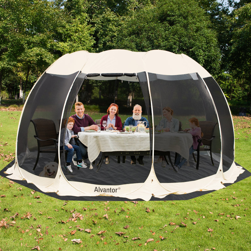 Screen house with floor for camping top